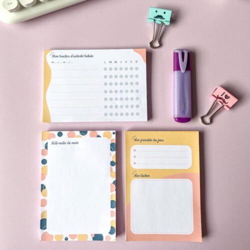 Trio bloc-notes pour organisation