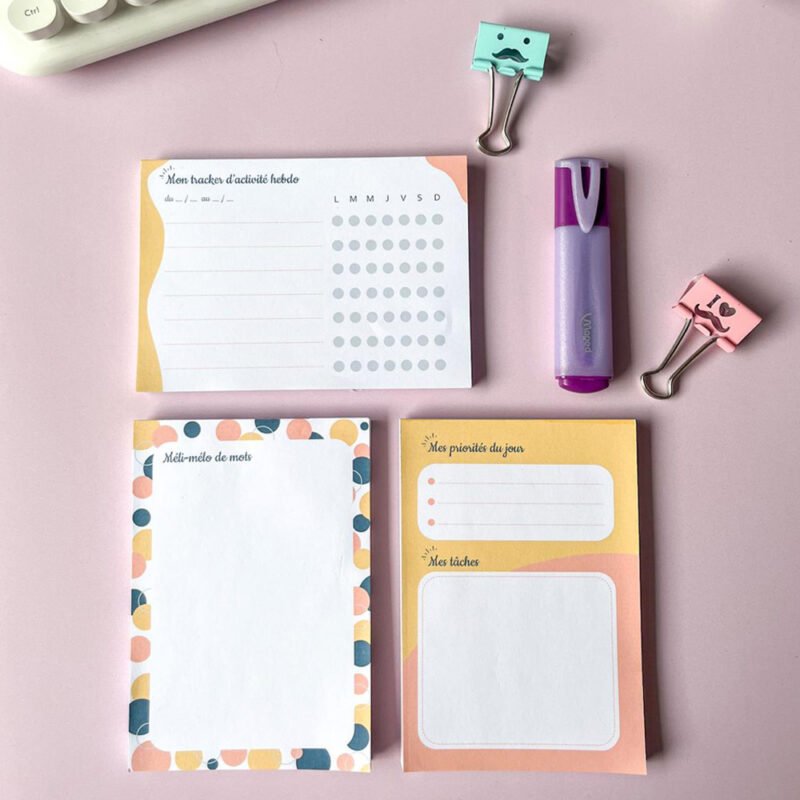 Trio bloc-notes pour organisation